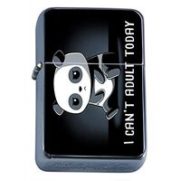 Panda Adult Flip Top Dual Torch Em1 Smoking Cigarette Silver Refillable Dual Flame