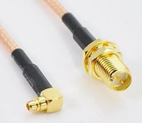 1pcs RP-SMA Female to MMCX Male Right Angle Coaxial Pigtail Cable 8" 20cm RG316 Type cable