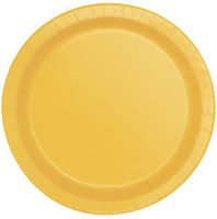 Unique Industries, Cake Paper Plates, 20 Pieces - Yellow