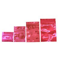 Colorful Mylar Aluminum Foil Zip Lock Bags Pouches Food Storage Pouches Accessory Snack Package Bags Zipper Aluminum Foil Food Grade Pouches (Pack of 100) (14x20 cm(5.51"x7.87"), Pink)