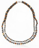 Elegant Womens Hematite Magnetic Therapy Necklace with Healing Stones Pain Relief for Neck Arthritis Migraine Headaches Shoulders and Back (Regular, Picture Jasper)