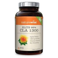 NatureWise Elite CLA 1300 Maximum Potency | 95% CLA Safflower Oil Health Supplements | Natural Fat Burner Improve Body Composition | Non-Stimulating Formula & Gluten Free [1 Month Supply - 90 Count]
