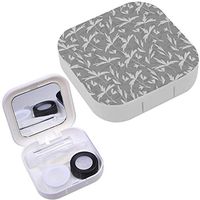 Portable Contact Lens Case Box Travel Kit Mirror + Bottle + Tweezers Container Holder [ Trendy Floral Print Small ]