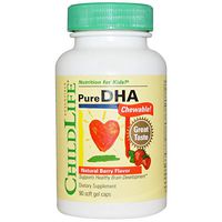 ChildLife, Pure DHA Chewable, Natural Berry Flavor, 6Pack (90 Soft Gel Caps Each) Dvvle