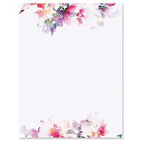 Brushed Floral Letter Papers - Set of 25, Graduation Stationery Papers, 8 1/2" x 11", Compatible Computer Paper, Award letterhead, Achievements, Recognition, Announcements