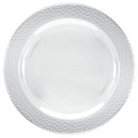 Lillian Tablesettings 10 Count Pebbled Plastic Plate, 10.25", Clear
