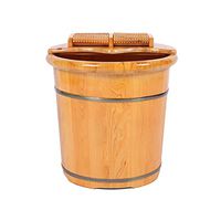 Foot Bath Wooden Basin,with Lid Foot Bath Barrel，Household Insulation Steamed Health Foot Care Wooden Barrel