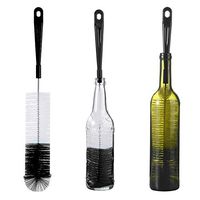 ALINK 3-Pack Long Black Bottle Cleaning Brush for Narrow Neck Beer, Wine, Kombucha, Hydroflask, Thermos, S’Well, Nalgene, Pitcher, Carafe, Brewing Bottle Cleaner, 16/ 17 Inches