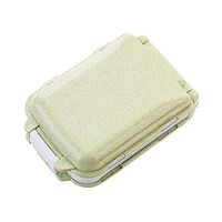 dalismotemp Mini Portable 3-Layer Wheat Straw Pill Case Travel Vitamin Medicine Organizer Box Container for Purse or Pocket Green