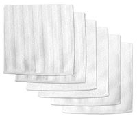 DII Microfiber Scratch Free Scrubber Cleaning Dishcloth (12x12", Set of 6) with Scrub, Scour, and Polish Side, Perfect for Kitchens, Dishes, Car, Dusting, Drying Rags - White