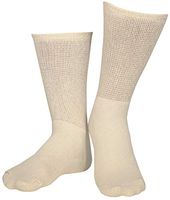 Truform Diabetic Socks for Men and Women, Medical Style Crew Length, mid Calf Height, 3 Pairs, Tan, X-Large