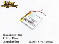 3.7V 1300mAh 404562 Lithium Polymer Ion Rechargeable Battery Lithium Polymer Li-Po Battery for MP4 GPS MP3 Bluetooth Stereo DIY Gift