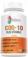 CoQ10 Plus Vitamin E, Enhanced Absorption Coenzyme Q10 - Energy Production, Antioxidant, Heart Health, 130mg, Natural Dietary Supplement, 120 Softgels by Fladora, Non-GMO