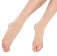 Flyusa Foot Ankle Support Sleeves, Foot Arch Support Compression Socks- Best Plantar Fasciitis Heel/Ankle and Arch Support/Pain Relief Foot Sleeve for Men Women,Nude,Large