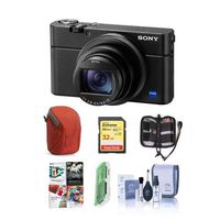 Sony Cyber-Shot DSC-RX100 VI Digital Camera with 24-200mm F2.8-F4.5 ZEISS T Zoom Lens - Bundle with 32GB SDHC U3 Card, Camera Case, Memory Wallet, Card Reader, PC Software Package