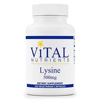 Vital Nutrients - Lysine 500 mg - Supports Immune Function and Normal Arginine Levels - Promotes Calcium Absorption - 100 Vegetarian Capsules per Bottle