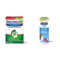 Cough Suppressant and Expectorant, Mucinex DM Maximum Strength 12 Hour Tablets, 42ct, 1200 mg and Cough Suppresent, Mucinex Children's Multi-Symptom Cold Liquid, 6.8 Fl Oz