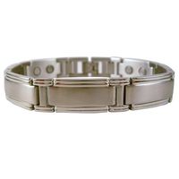 Magnetic Therapy Bracelet Mens Brushed Silver