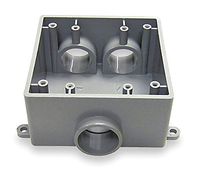 Weatherproof Box, 2Gang, 3 Inlet, PVC