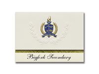 Signature Announcements Bigfork Secondary (Bigfork, MN) Graduation Announcements, Presidential style, Elite package of 25 with Gold & Blue Metallic Foil seal
