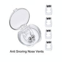 Anti Snore Nose Clip –Set of 4 Anti Snoring Nose Vents to Ease Breathing – Mini Comfortable Silicone Stop Snoring Devices - No Side Effects - Advanced Design – Reusable Includes Travel Case