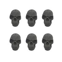 Monteo Human Skull Charcoal,Hand Made,Fireplace, Campfire, Barbecue Charcoal, Halloween Decorations(6pcs,Dark Gray)