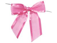FUCHSIA Pre-Tied Sheer BowsOrganza w/ Satin Edge 1-1/2" Ribbon (10 unit, 12 pack per unit.)