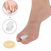 LQFLD Bunion Pads,Pack Toe Separators and Spreaders for Bunion Overlapping Toes and Drift Pain Pads (White - 10 Pairs),S