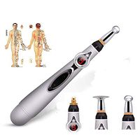 DLOGG New Portable Electronic Acupuncture Pen Electric Meridians Laser Therapy Heal Massager Health Care Massage Pen Meridian Energy Pen Rechargeable Beauty Fitness Massage Stick Relief Pain Tools