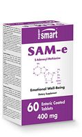 Supersmart - SAM-e 400 mg - Joint and Mood Support | Non-GMO & Gluten-Free - 60 Enteric Coated Tablets