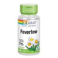 Solaray Feverfew Leaf 380 mg | Healthy Circulation, Blood Vessel Tone, Comfort Support | Non-GMO & Vegan | 100 VegCaps