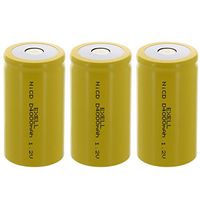 3x Exell D Size 1.2V 4000mAh NiCD Flat Top Rechargeable Batteries for high power static applications (Telecoms, UPS and Smart grid), electric mopeds, meters, radios, RC devices, electric tools