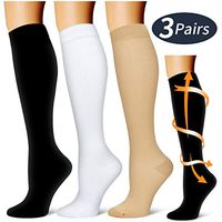 Compression Socks,(3 Pairs) Compression Sock for Women & Men - Best for Running, Athletic Sports, Crossfit, Flight Travel