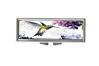 jkfgweeryhrt Pill Box for Purse or Pocket Pill Case Decorative Boxes Gift Box Pill Organizer for Travel Pill Box - Watercolor Hummingbird with Flowers