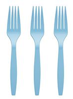 Amcrate Light Blue Disposable Medium Weight Plastic Forks- Ideal for Weddings, Party’s, Birthdays, Dinners, Lunch’s. (Pack of 100)