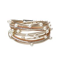 BOLUBILUY 2019 Multi Layer Leather Bracelet Braided Wrap Cuff Bangle Alloy Magnetic Clasp Handmade