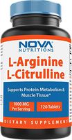 Nova Nutritions L-Arginine L-Citrulline 1000mg - Promotes Muscle Relaxation - 120 Tablets