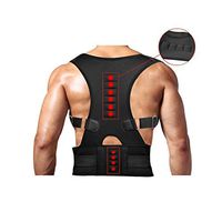 Magnetic Therapy Posture Support Back Brace -FDA Approved Medical Grade Adjustable Posture Corrector Brace Shoulder Back Support Belt- Relieves Neck, Back and Spine Pain (L)