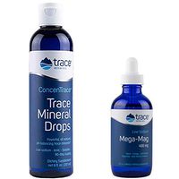 Trace Minerals Research - Concentrace Trace Mineral Drops, 8 fl oz liquid & Trace Minerals Mega-Mag- Ionic Magnesium Drops 4 oz - Liquid - Bundle Pack Exclusive