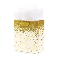 Hallmark 5WDB5765 Gift Bag, Small Gold Glitter Cheers