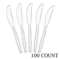 Plasticpro Clear Plastic Knives Disposable Cutlery Utensils 100 Count