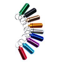 MYWHITENG 9Pcs Aluminum Alloy Keychain Pill Holder Fob Small Waterproof Geocaching Containers with Key Ring