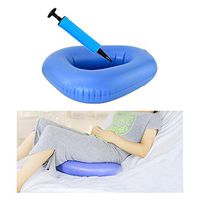 Bedpan Inflatable Bedpans for Elderly Females Men Fracture Portable Toilets Bariatric Bed Pan Air Cushion Inflatable Stool Bed Potty Unisex Urinal for Women Men (Blue, 1 Pcs)