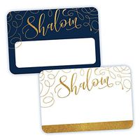 Avery Shalom Name Tags, Blue & White, Hanukkah Gift Tags, Party Favors, No Lift, Handwrite Only, 36 Name Tags