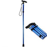 CHERRIESU Folding Walking Stick Cane Travel Crutch Alpenstock for Adjustable Aluminum Alloycarbon Fibre Adjustable Walking Stick for Men Women,Blue
