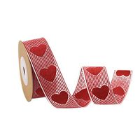 Beaupretty 2 Rolls of 5M Valentines Day Gift Ribbons Heart Printed Ribbon for Wedding Valentines Day Gift Wrapping DIY Crafts