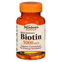Sundown Biotin 5000 mcg Capsules 60 Capsules (Pack of 2)