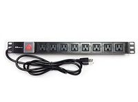 AVB Cable PC-RM-8B 8 Outlet Strip 2 Fronted Mount w/ 6FT Power Cord for Standard 19in Rack, Multicolor