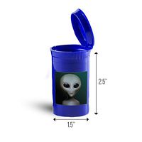 Dark Alien Head First Aid Case Pill Container ID 4807B