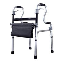 HYXQY-ZY Folding Walker for The Elderly | Adult Aluminum Anti-Skid Mobile Auxiliary Frame | Adjustable | Lightweight Portable | Non-Slip Stable | with Seat